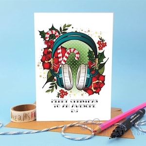 Carte de Noël Dj, petit ami Dj, étudiant en musique, étudiant en musique, mélomane, Dj génial, meilleure carte Dj, carte pour mari, carte pour elle