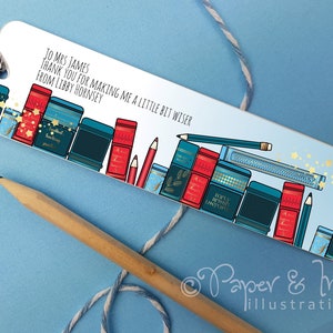 personalised teacher - gift bookmark - end of term gift - special teacher - book lover - english teacher - bookish gift - english professor