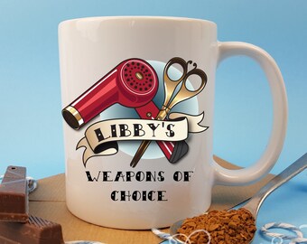 Personalized Hairstylist Mug, Retro Hairdresser Gift