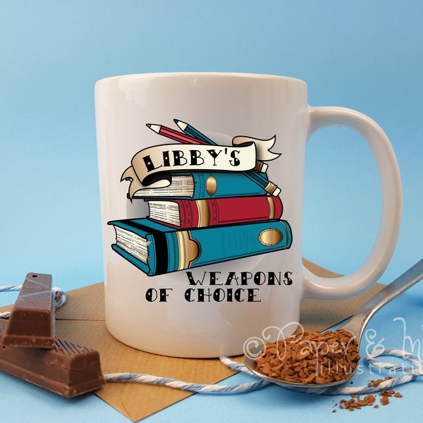 PERSONALIZED Book lover custom coffee cup gift for avid reader
