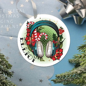 Amante de música personalizado D.J enfeite de natal 2023 presente para filho ou filha, bugiganga de árvore pendurada