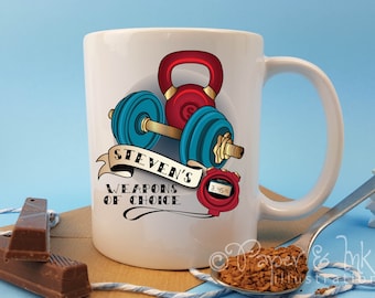 personalised sports mug - personal trainer gift - PE teacher gifts - gym trainer gift -  gym bunny gift - christmas gift - PT mug gift