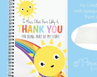 Personalized Teacher Thank You Notepad, A5 Lined Notebook