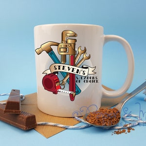 Personalized Plumber Mug Gift, Orca Coated Coffee Cup image 1