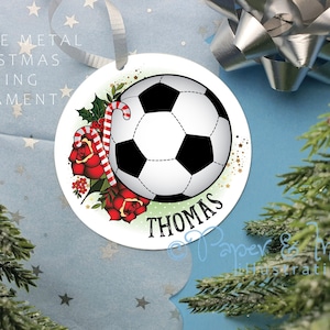 personalisierbarer Fußball Ball Christbaumschmuck Kugel Geschenk für Sohn oder Tochter