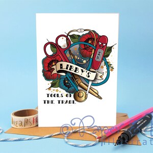 Personalised nurse or doctor birthday greetings card for nursing student newly qualified healthcare professional