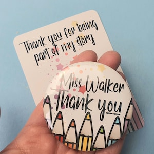 teacher name badge, teacher gift, thank you teacher, teacher gift, rainbow teacher gift, personalised badge, gift for teacher