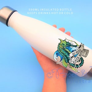 Personalisierte Wasserflasche mit Seepferdchen Sea Life Design für jemanden, der Tiere liebt