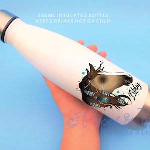 Personalized Horse Water Bottle, Insulated Aluminum Drinks Flask