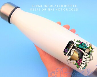 Personalized Baking Water Bottle, Food Mixer Design, Insulated Flask