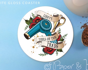 personalised hairdresser birthday or christmas gift for stylist friend with tools of the trade