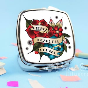 feministische Geschenkidee - Taschenspiegel - Taschenspiegel - Taschenspiegel - feministisches Design - Taschenspiegel - feministisches Geschenk - Blumen Design - kleiner Spiegel