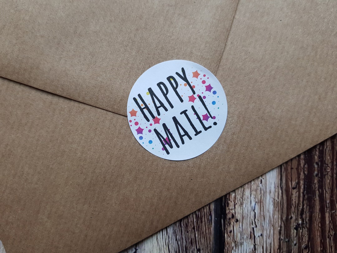 Happy Mail Stickers, Small Business Packaging, Rainbow Star Stickers - Etsy