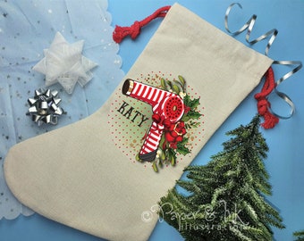 hairdresser christmas stocking, hair stylist present, hairdressing themed decor, holiday stocking , christmas sock