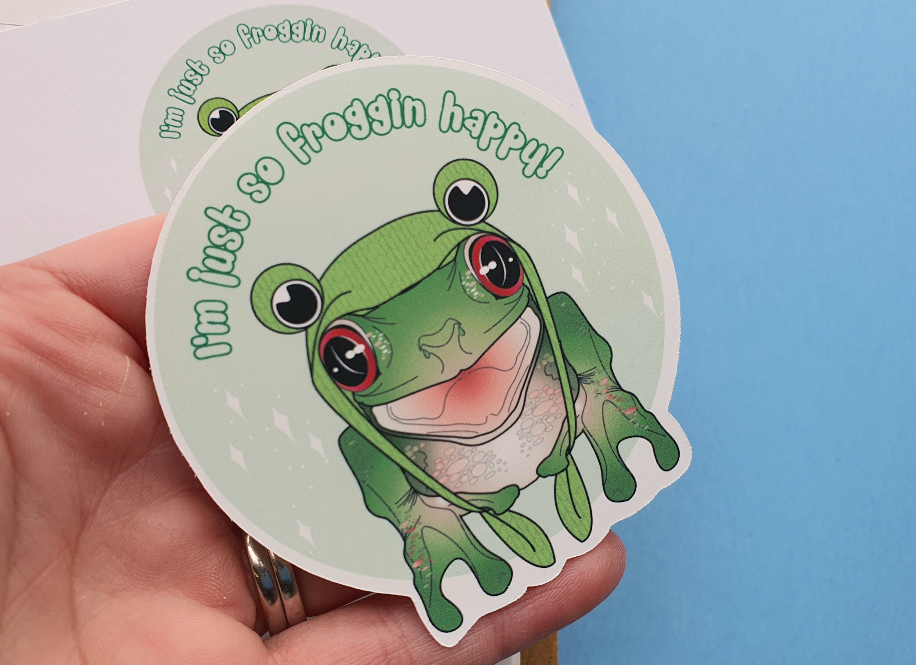 Cute Frog Sticker, Happy Thoughts Laptop Decal - Etsy