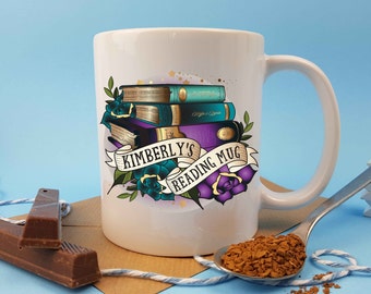 Personalized Reading Mug, Custom Reader Gift