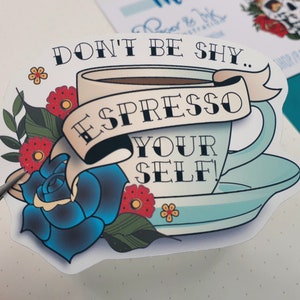 Espresso coffee lover sticker decal gift for friend