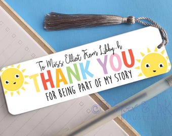 Personalised Teacher Bookmark, End of term teacher gift