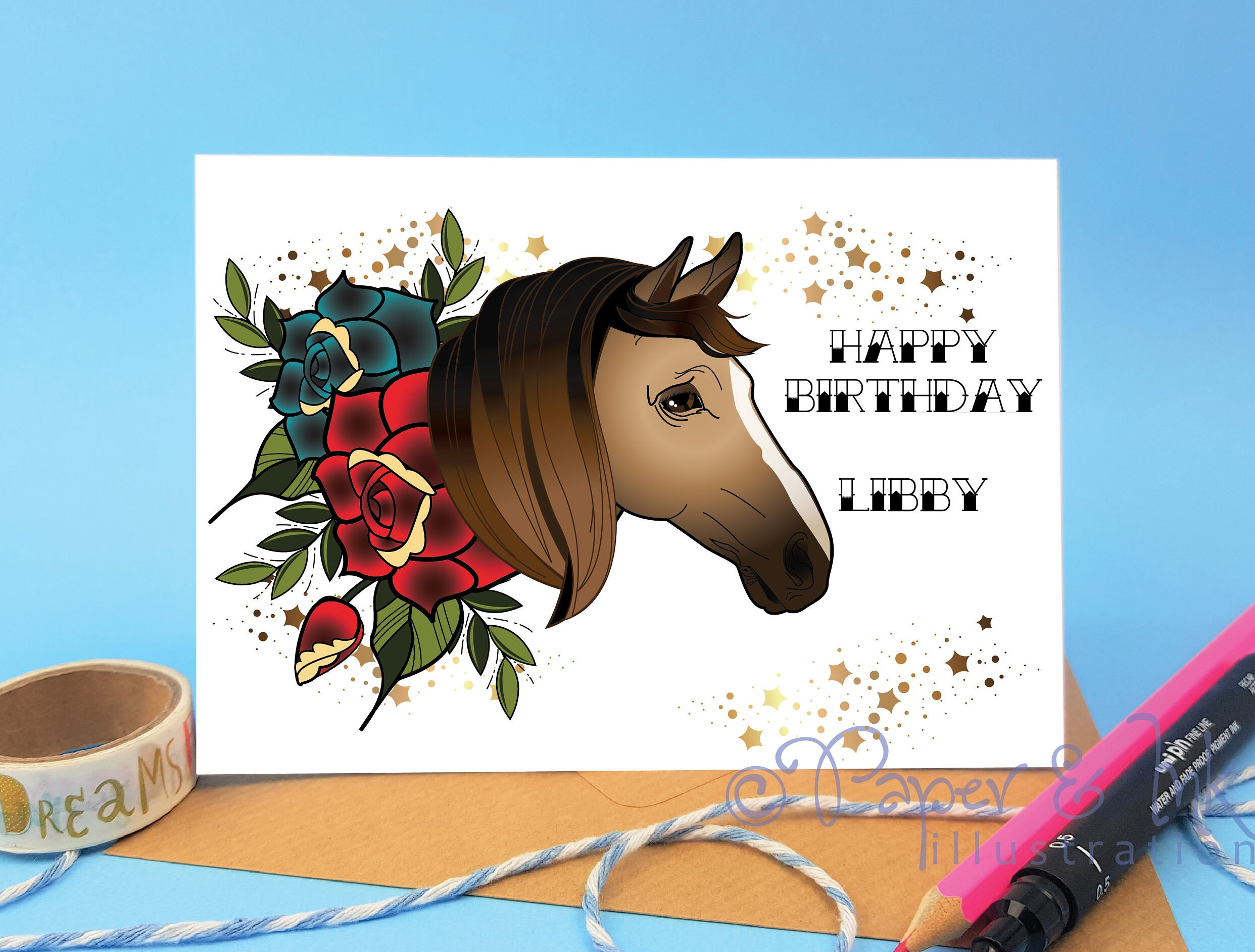 Carte De Fête "C'est Ta Fête !" Avec Cheval Et Enveloppe - Neuf, Fabriqué En France