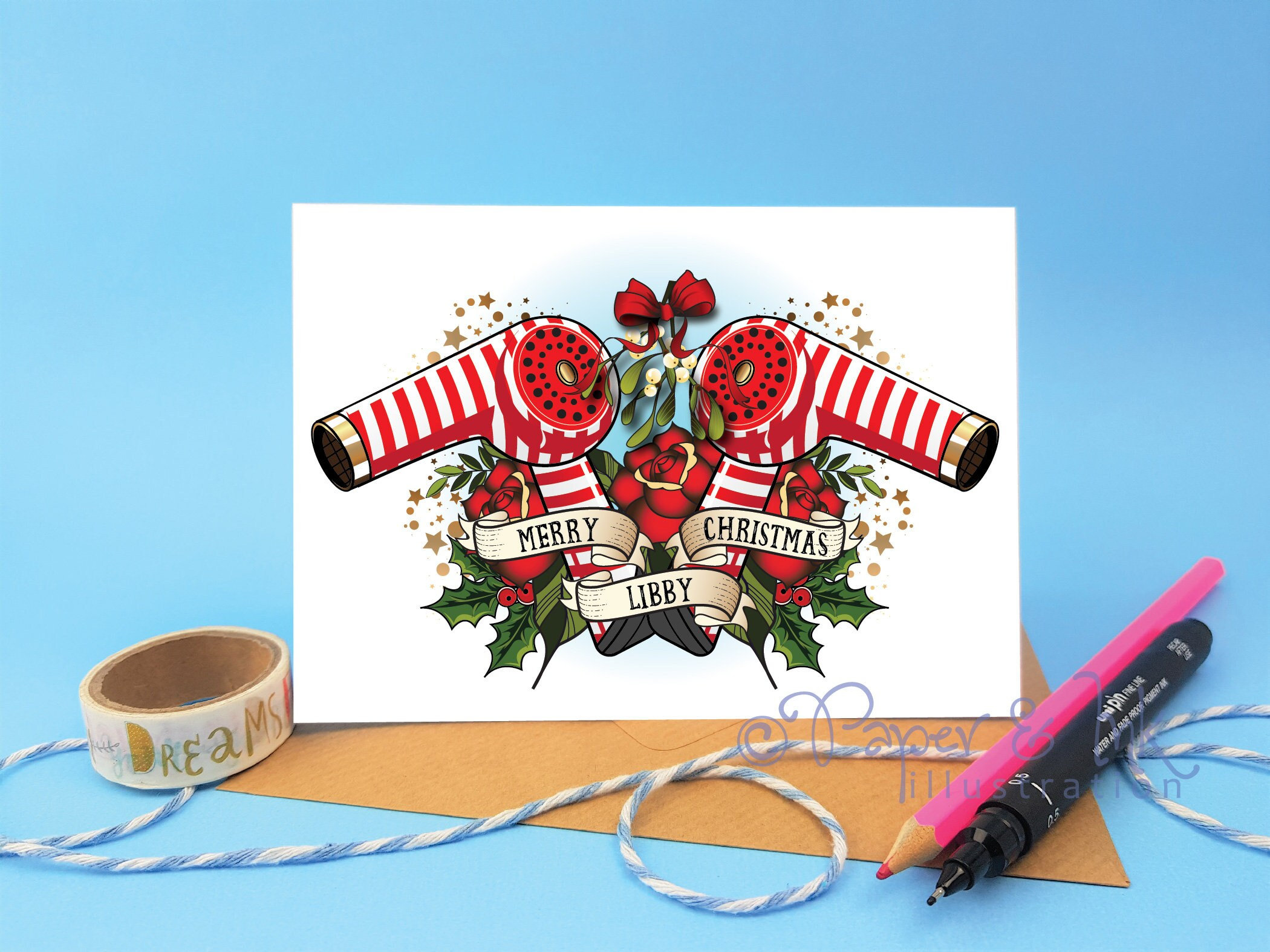 Merry Christmas Hairdresser Hairstylist Christmas Card Etsy UK