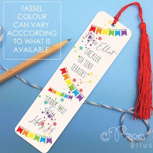 teacher appreciation gift, personalised bookmark, teacher thank you, unique teacher gift, nursery teacher gift, teaching assistant gift