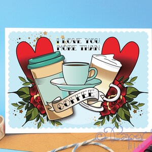 Personalisierte Kaffee-Liebhaber-Valentinstagskarte oder Geburtstagsgeschenk für Freund, der Koffein liebt