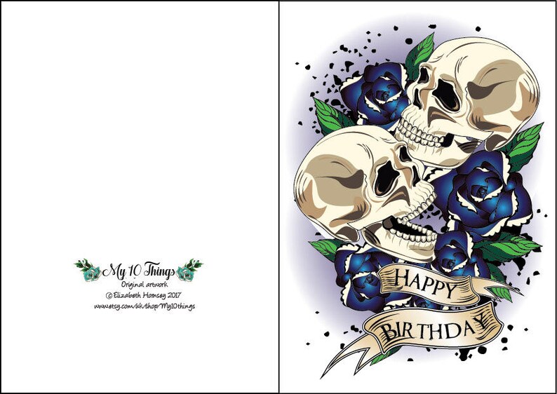 BIRTHDAY CARD 5X7 Gothic Greeting Card Happy Birthday