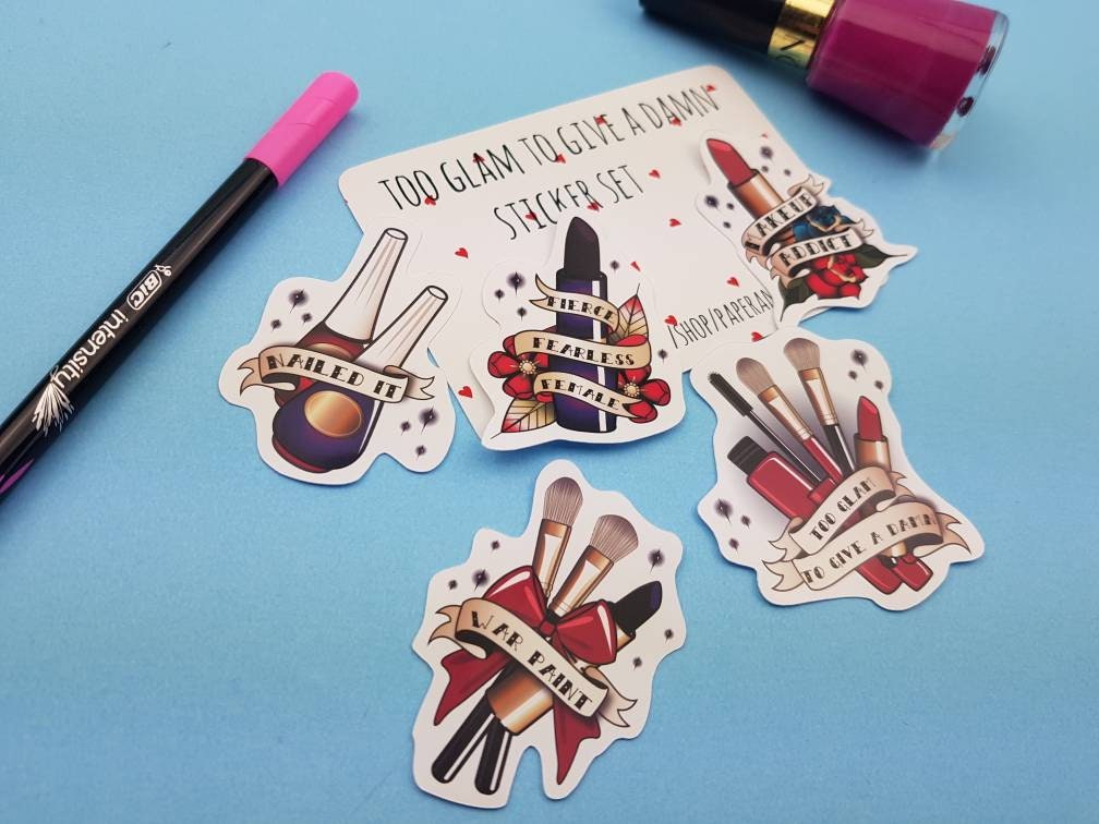 Beauty Stickers Makeup Stickers Glam Stickers Glossy | Etsy