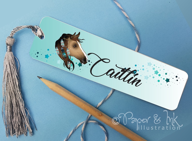 personalised horse print bookmark horse themed stocking etsy