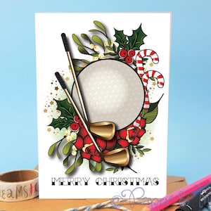 Carte de Noël de golf personnalisée pour papa, carte de golf unisexe, célébration du golf, carte de club de golf, golf féminin, joueur de golf