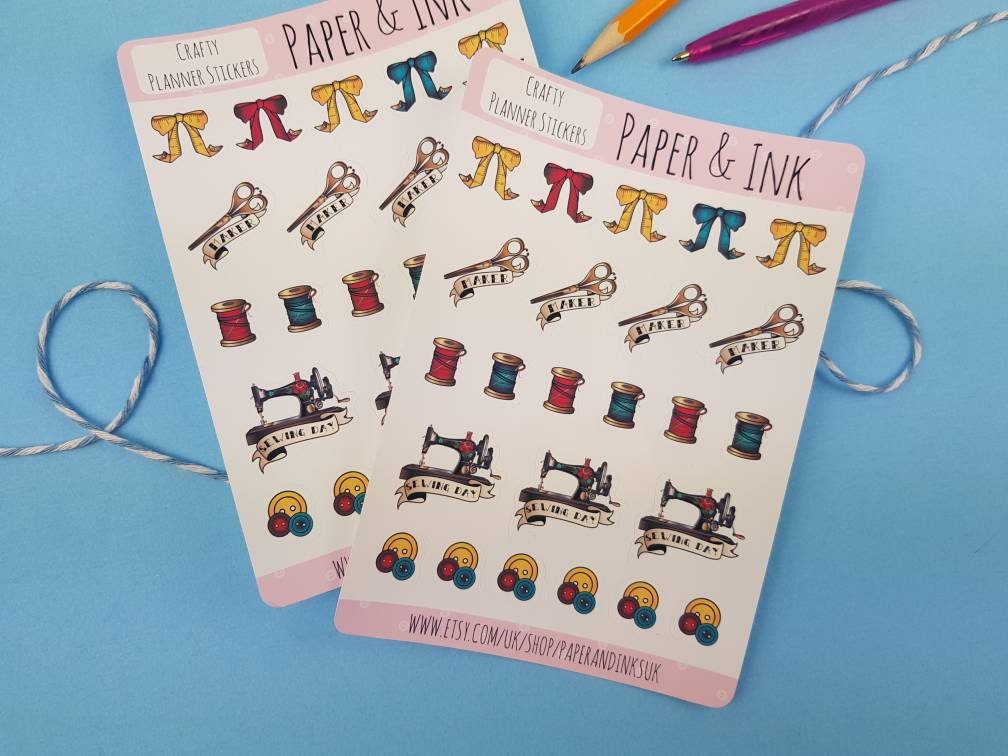 Sewing Sticker Sheet. Stickers for Bullet Journal, Planners and Scrapb – My  Happy Place Stickers