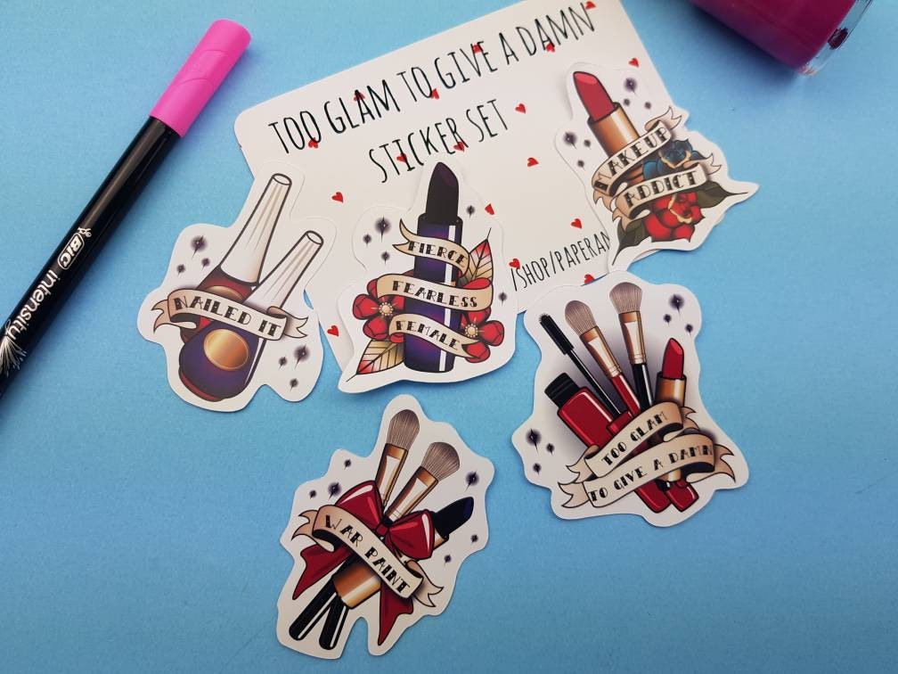 Beauty Stickers Makeup Stickers Glam Stickers Glossy | Etsy