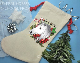 personalised horse kids Christmas stocking PERSONALIZED