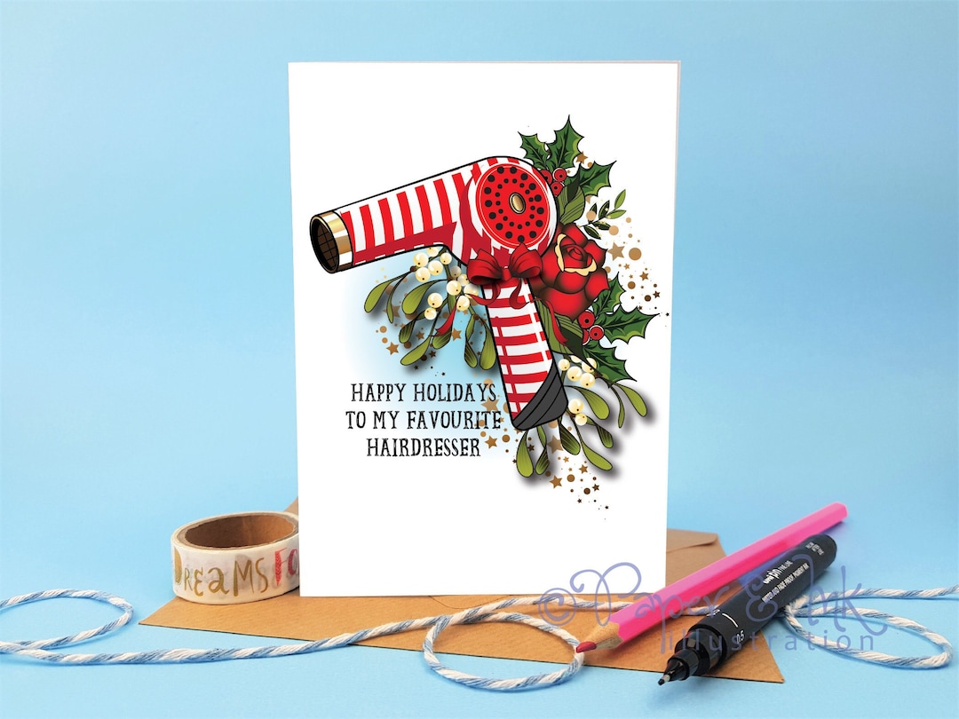 Hairdresser Holiday Card, Happy Holidays, Favourite Stylist, Special