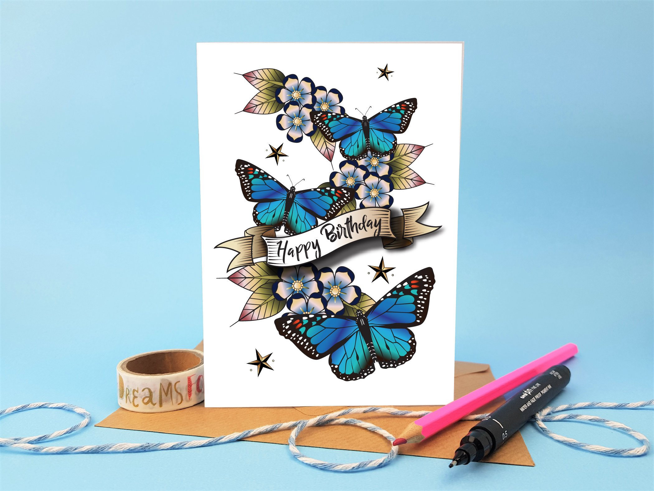 Carte Papillon Joyeux Anniversaire Papillon Bleu Carte De Etsy Carte Papillon Joyeux Anniversaire Papillon Bleu Carte De Etsy
