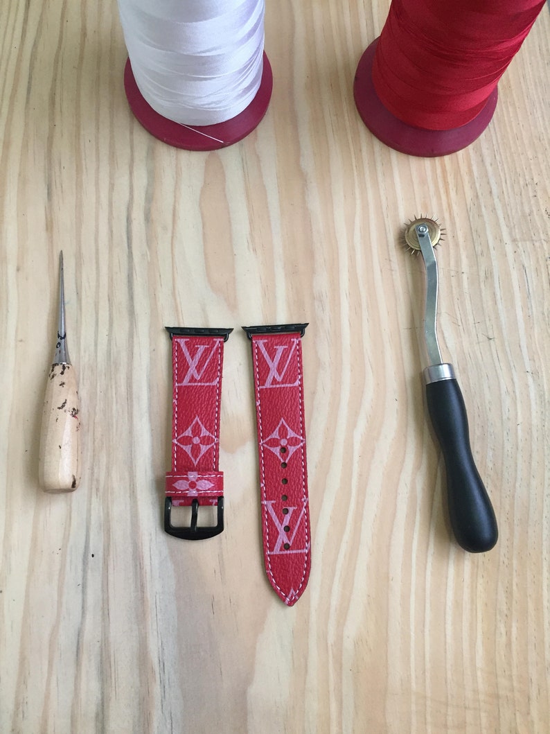 louis vuitton apple watch band etsy