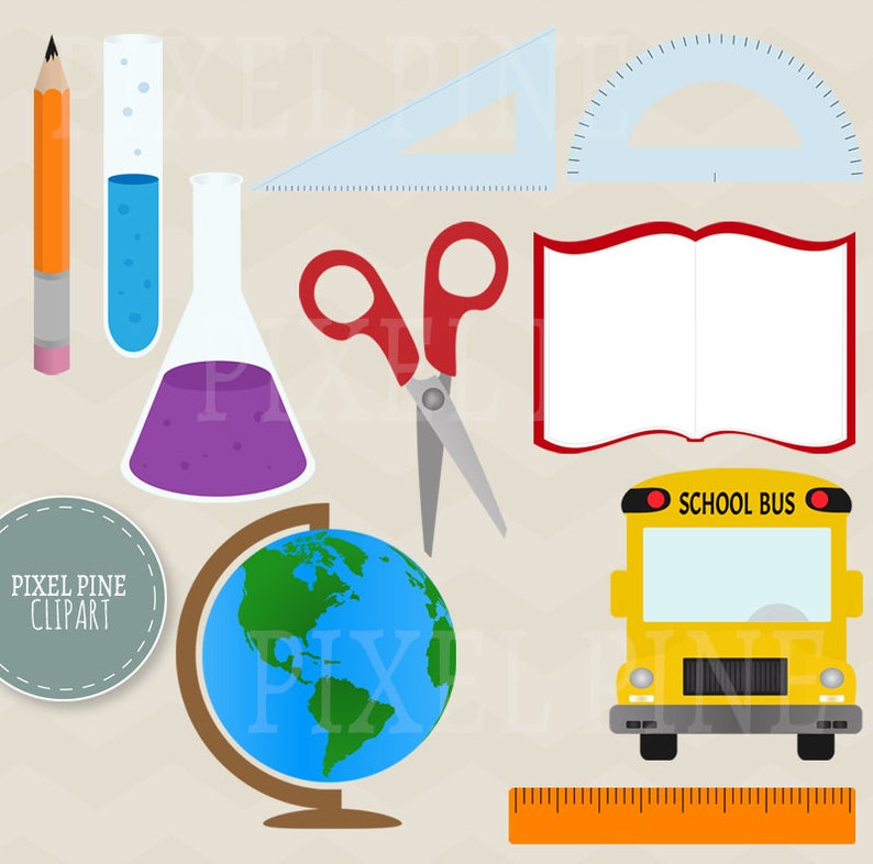 school bus clipart set school subjects clipart Back to School clipart COMMERCIAL and Personal use clipart maths clip art science pngs
