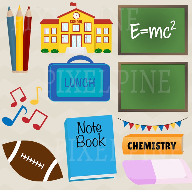 school bus clipart set school subjects clipart Back to School clipart COMMERCIAL and Personal use clipart maths clip art science pngs