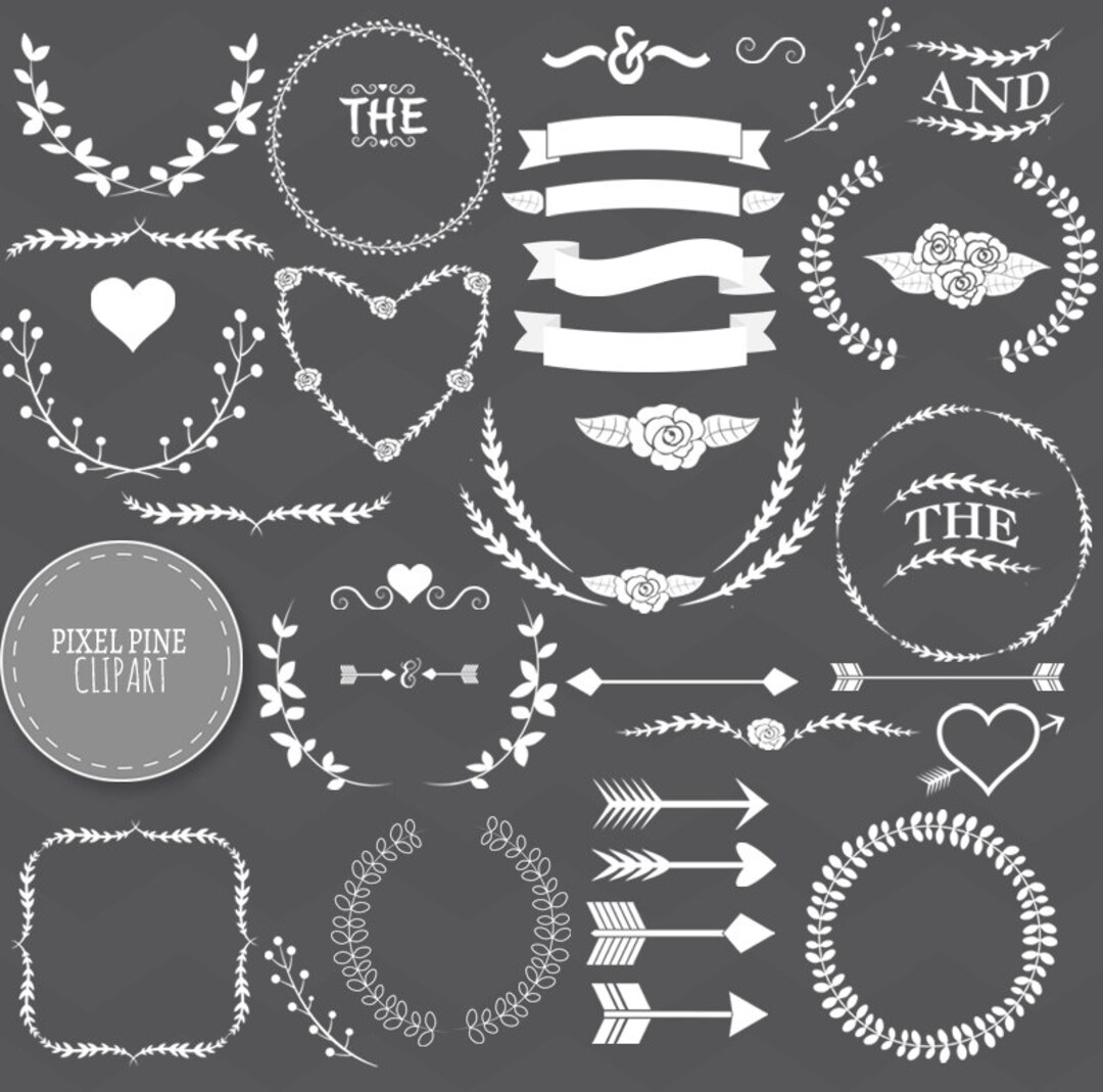 White Clipart Set 40 Pngs White Wedding Clipart Commercial - Etsy