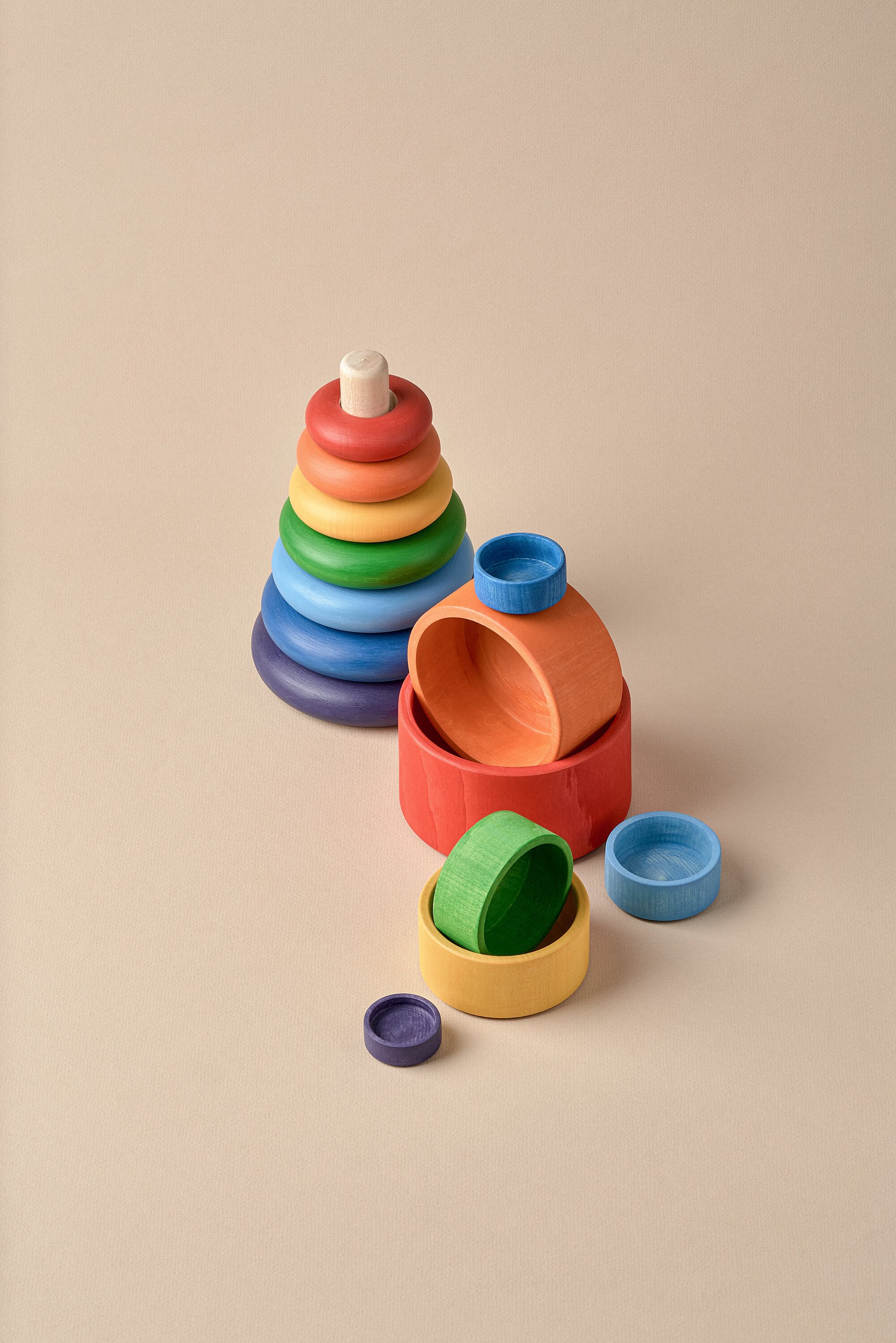 Ring stacker toy pyramid wooden stacking toy Montessori Etsy
