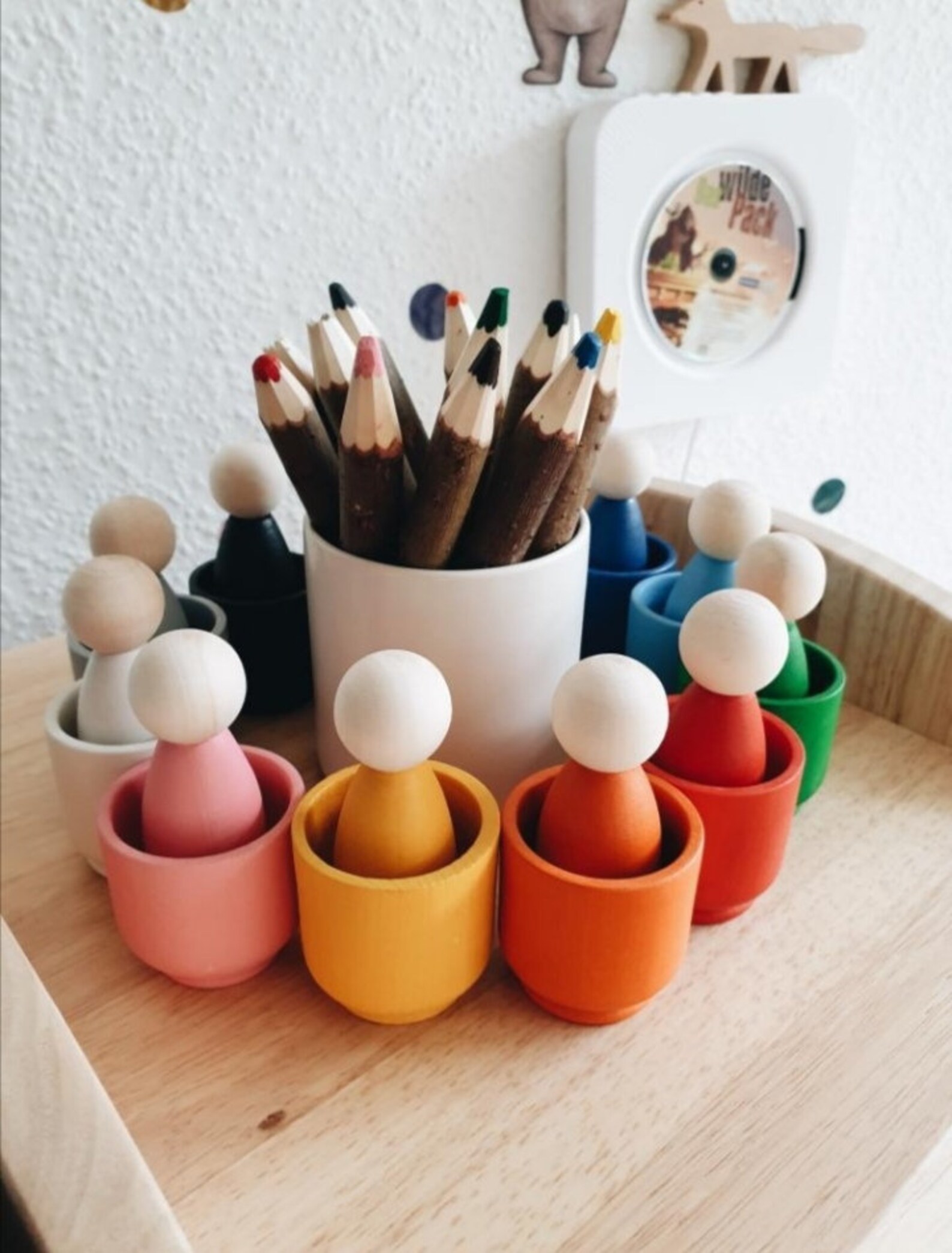 Peg dolls Color sorting Montessori Baby Toys Etsy