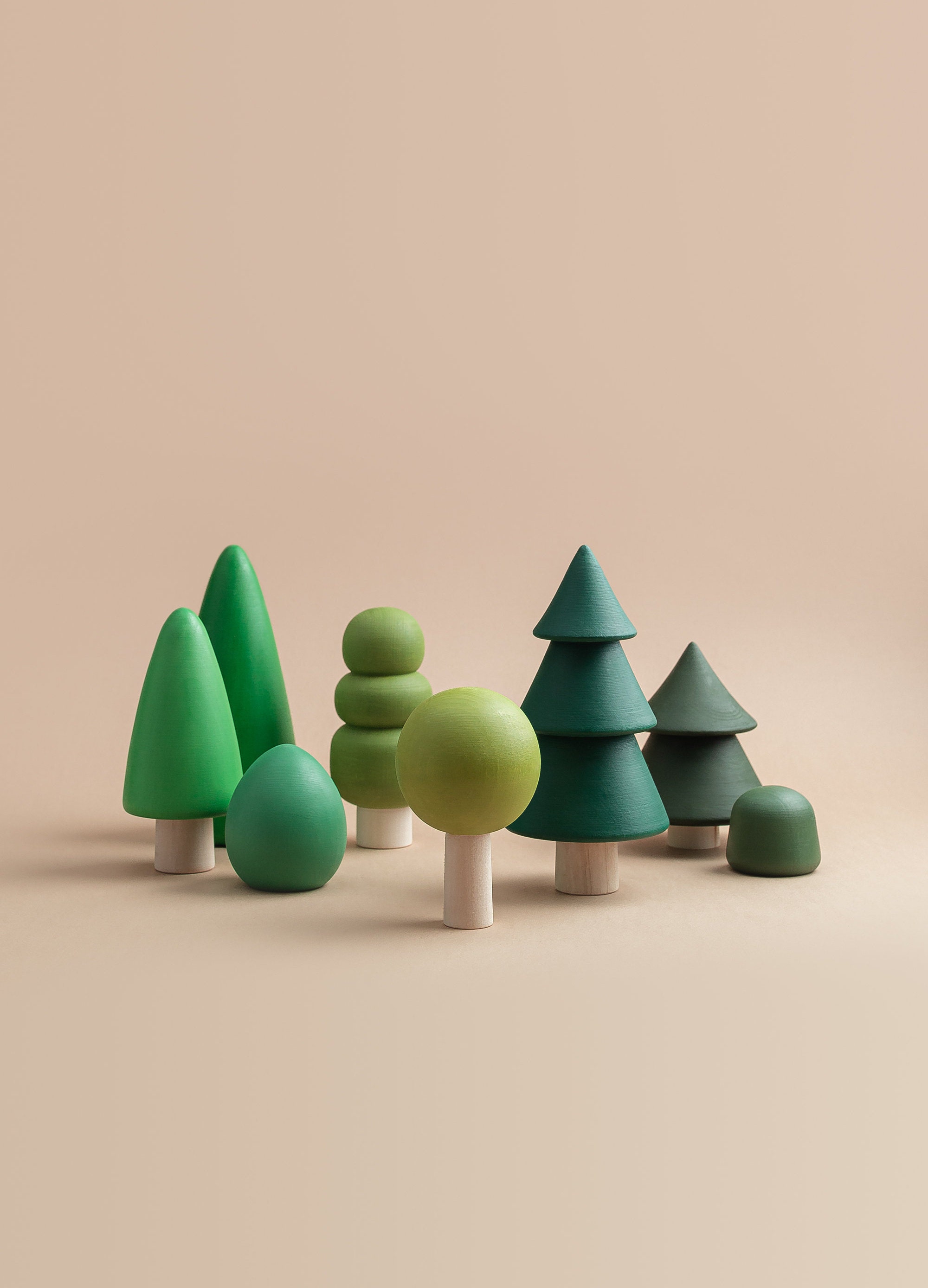 Сhristmas tiered tray decor Wooden trees toy Woodland nursery Forest …