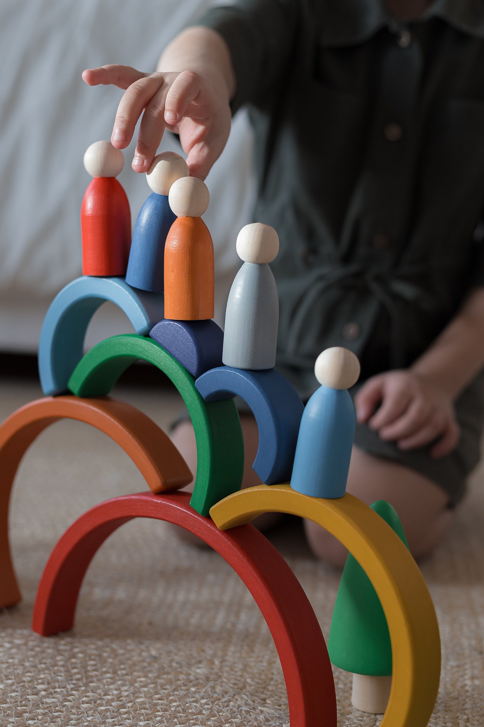 Rainbow Peg Dolls Montessori Baby Toys First Christmas Gift Etsy