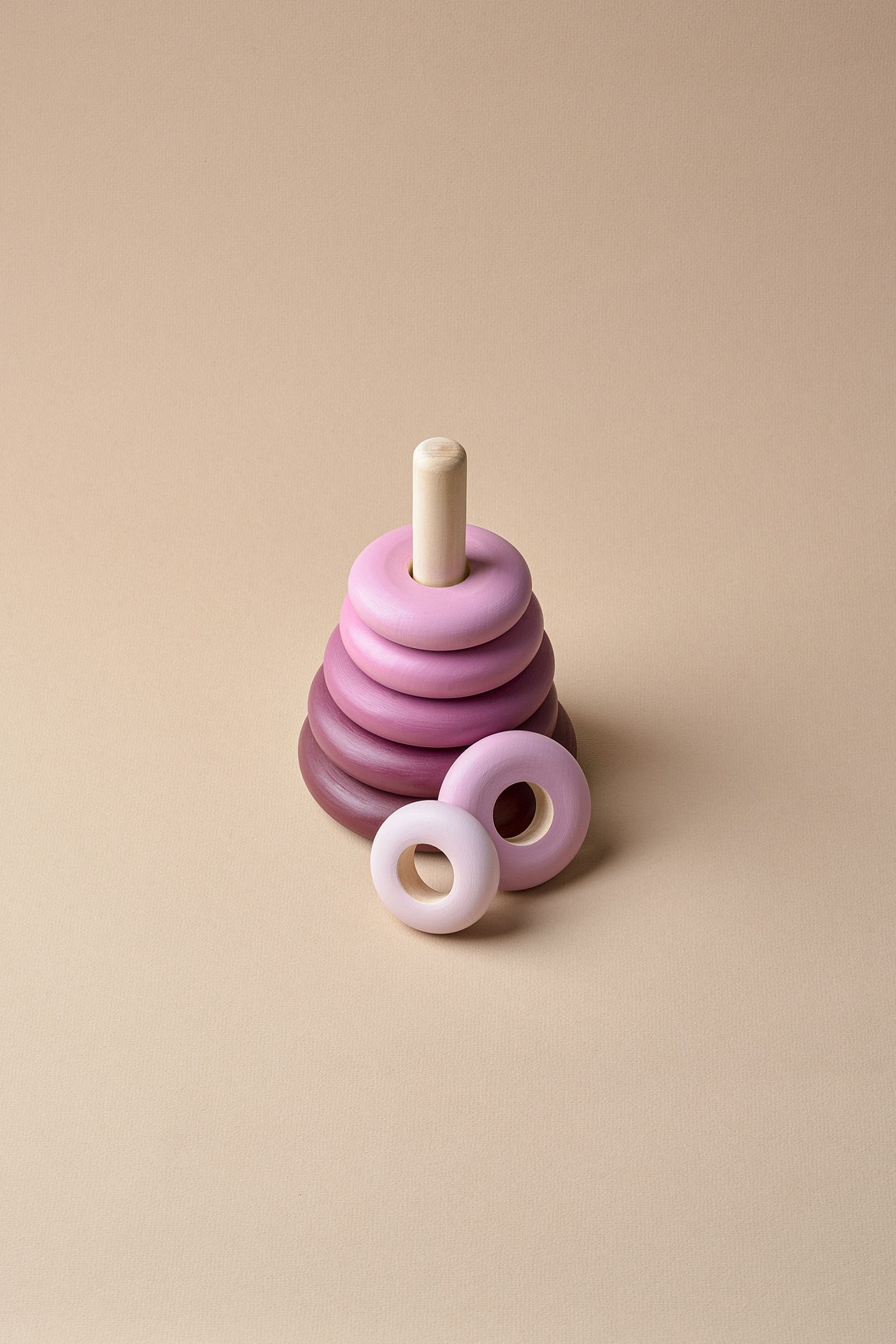 Ring stacker toy Baby girl nursery decor Etsy