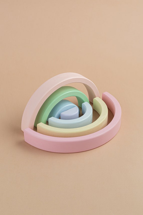 pastel wooden rainbow