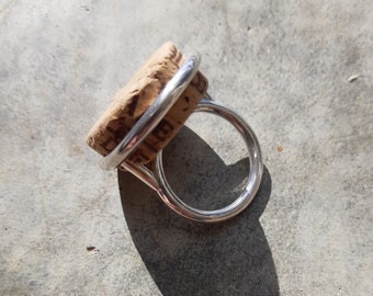 Just a fun ring handmade of sterling silver and wine cork