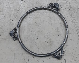 Armband med kattfigur i sterlingsilver, "tripliCATe"-armband, djurminiatyrer, skulpterade smycken