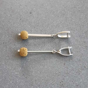 Handcrafted Yellow Lava Stone Sterling Silver Dangle Earrings