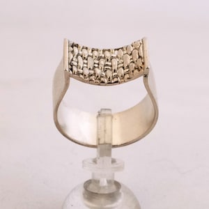 Handmade Sterling Silver Woven Statement Ring - Artisan Jewelry