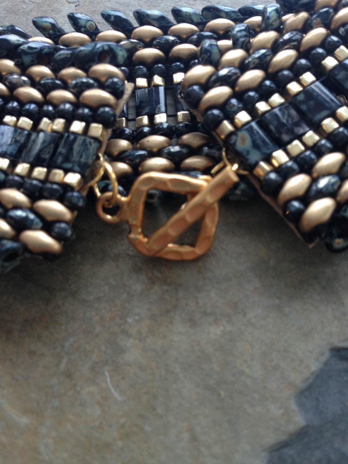 Five Beaded Marble Bracelet in Black